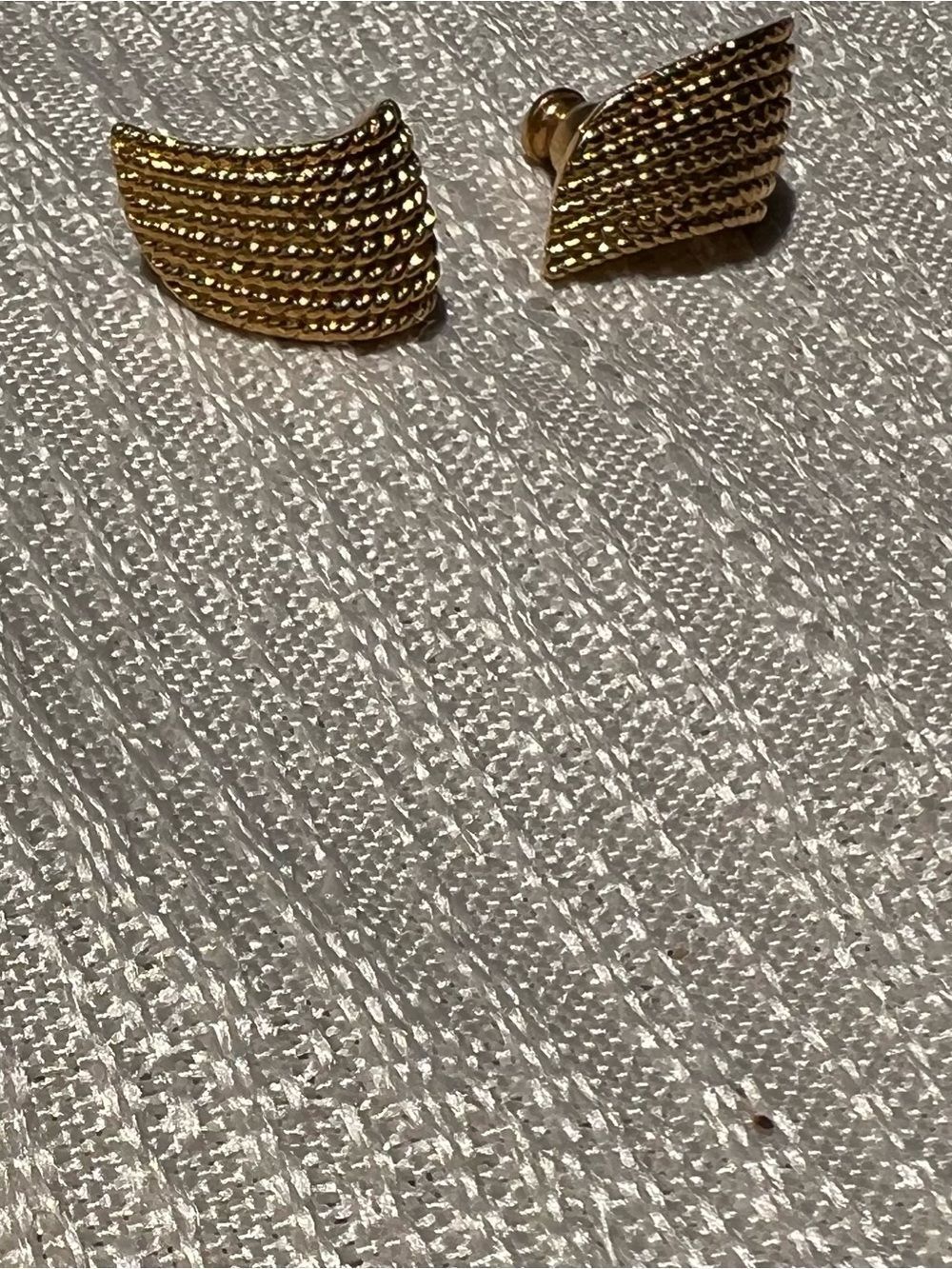 Gold Textured Wave Stud Earrings - Women Jewelry Earrings